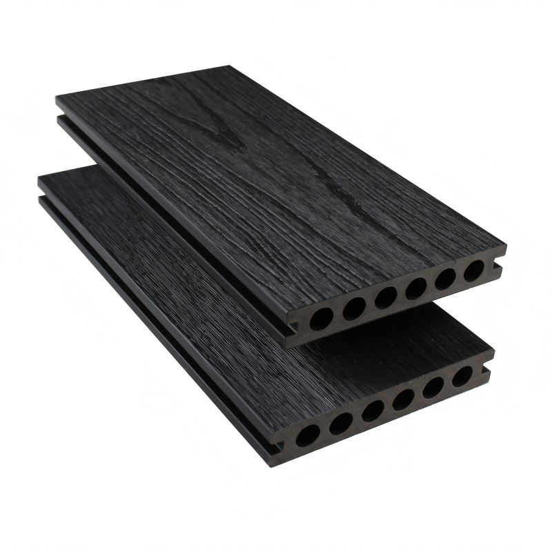 Waterproof and anti-slip wood plastic composite outdoor decking materials